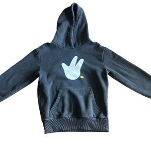 Kids Black Hoodie with Graphic Design